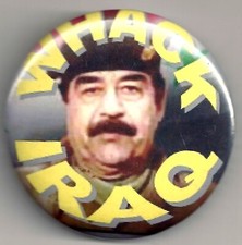 WHACK IRAQ Desert Storm Sadam Hussein Pinback pin button