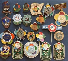 Set of soviet badges Various youth festivals of the USSR 22 PCs