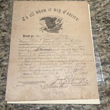 Civil War Discharge Papers Co O First Regiment Of Connecticut Artillery 1864 picture