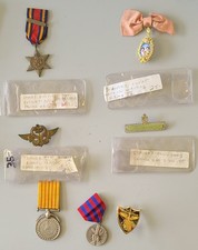 Lot Of 7 WWII & After Foreign Military Pins, Medals & Badges