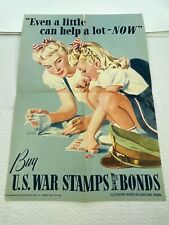 Original VTG WW2 EVEN A LITTLE CAN HELP A LOT NOW  POSTER Rare picture