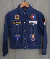 Vtg 1960's 1970's US Army Patched Patch Kid's Collage Jacket Named Mann Cavalry picture
