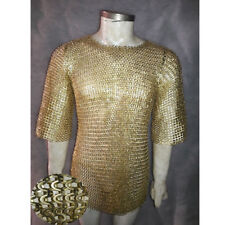 Brass Chainmail Shirt 9 mm Flat riveted With Warsar Medium Size picture