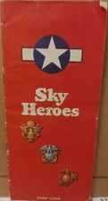 Sky Heroes Stamp Album WWII Vintage 1944 Sinclair Oil Pamphlet Booklet 10 Stamp