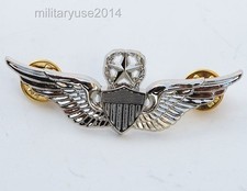 US Army Military Command Pilot Metal Wings Metal Badge Pin Color Silver