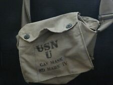 Gas Mask Bag - USN U ND Mark IV - Canvas - Used - World War II - Field Bag picture
