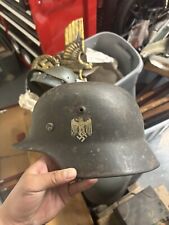 German Helmet M35 Luftwaffe DD Ex Camo Named White Wash WW2 picture