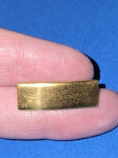 US Military 2nd Lieutenant Gold Filled Rank Bar Pinback Insignia WWII Era