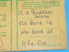 TWO 1945 WWII ACTIVE SERVICE U.S. FORCES 825 BOMB SQDN. COVER ENVELOPE LETTERS picture