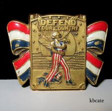VTG WWII PATRIOTIC SWEETHEART PIN BROOCH UNCLE SAM Army Poster Art CORO 1940s picture