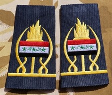 Iraqi Minister rank shoulder slides with large flag on Blue