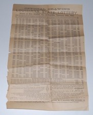 1889 Official LOUISIANA LOTTERY Winners List with CSA Generals EALY & Beauregard