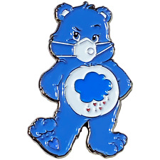 DL10-14 Grumpy Bear Mask Pin inspired by Care Bears with matching Blue Pin backs picture
