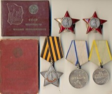 Soviet red Orders medal Badge star banner Bravery Glory Visla Hero Soviet (1727)