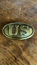 Solid Brass US Civil War Infantry Soldiers U.S. Union Army Soldier Belt Buckle picture