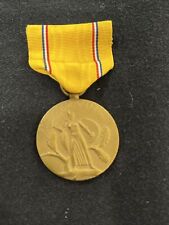 WW2 American Defense Medal with ribbon vintage WWII National Emergency Service picture