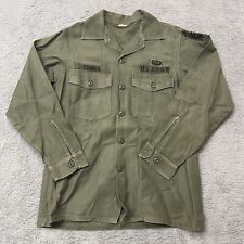 Vintage US Army OG 107 Type 1 Sateen Button Up Shirt Jacket Sz Med Vietnam War picture