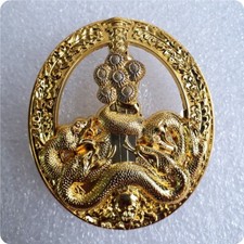 Replica German Anti Guerrilla Medal Skull Snake Medal Gold--