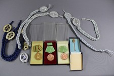 Lot of DDR NVA East German Shooting Cords Medals Awards Badges