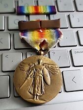 WW1 -VICTORY MEDAL + RIBBON --REAL THING SEE STORE WW1-WW2 MEDALS-HUGE AUCTION picture