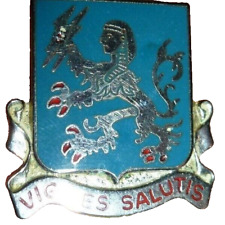 Vintage POLK  Vigiles Salutis 1950's Army Security Agency Silver Tone Enamel pin picture