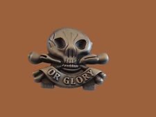 SKULL AND BONES HAT PIN LAPEL DEATH HEAD TOTENKOPF DOUBLE POST PIN NEW picture