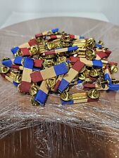 Military  Fabric Service Pin  Colors Maroon Red Ivory And Royal Blue Lot Of 60 picture