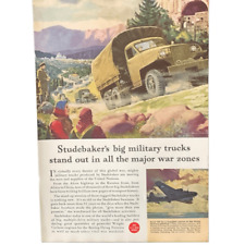 Vintage 1943 Studebaker Military Trucks Ad Advertisement picture