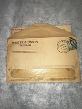 1943 Western Union Telegram , Death Notification , Military Memorabilia 