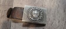 WW2 GERMAN GMU BELT BUCKLE WITH LEATHER picture
