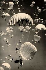Paratroopers over Moscow, 1940’s. Yakov Rumkin WW2 Photo Glossy 4*6 in E021 picture