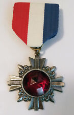 U.S. ORDER OF THE MEDAL RED WHITE BLUE RIBBON RED STONE VINTAGE LIMITED EDITION picture