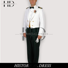 US Navy Officer Dinner Dress White Uniform Set Military Officer Mess Jacket Tuxe