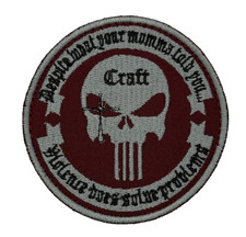 Ukraine Tactical Patch Skull Gothic Text Design Embroidered Round Badge
