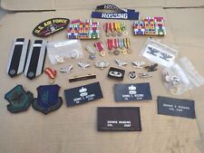 US Air Force Col. Vietnam Veteran Ribbon Bar Medals Pins Name Tag Grouping Lot picture