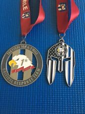 2 Tactical 10K & 2 Mile Run Critical Response Team Medals On Ribbons 3” picture