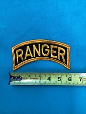 U.S. Army Ranger 6” Large Patch Gold Lettering On Black picture