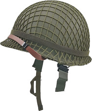 WWII US Army M1 Helmet, WW2 Gear, WW2 Helmet Metal Steel Shell Replica with Net/ picture