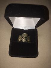 RARE Original Dug Silver Plated Gold WW2 German Elite Skull Ring Trench Art picture