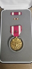 Vintage US MILITARY MERITORIOUS SERVICE MEDAL 3 Pc Cased Set In Box