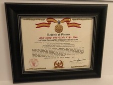 South Vietnam Gallantry Cross Certificate w/Silver Star Device (T3)FREE PRINTING