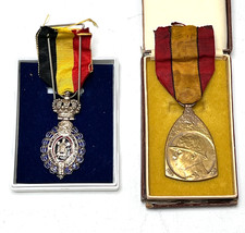 Belgium WWI 1914-1918 Commemorative Medal + Labour Decoration 2nd Class Cased