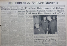 12-December 20, 1943 WWII Original Int. Newspaper - NEW BRITAIN FDR STALIN 5TH