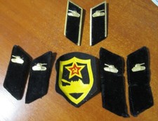 SOVIET UNIFORM 3 kinds of COLLAR TABS + CHEVRON of TANK TROOPS