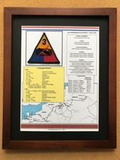 3rd Armored Division WWII Spearhead History Plaque European Battle Map 1942-1945