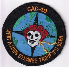 CAC-10 scull roses What A Long Strange Trip It's Been patch US Navy Aviation USN