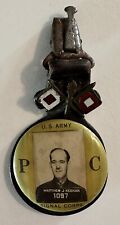 RARE US ARMY SIGNAL CORPS PINBACK PHOTO BADGE - WW2 WWII picture