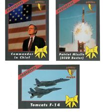 SET OF 3 - 1991 DESERT STORM PROTOTYPE CARDS - GEORGE H. BUSH, TOMCATS F-14, +1 picture