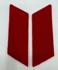PAIR Soviet Union Officer Collar Tabs Insignia Crimson Red Wool USSR NO DEVICE