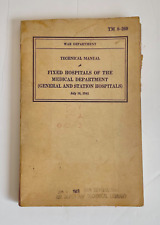 Vintage 1941 War Department Technical Manual Fixed Hospitals Medical Department picture